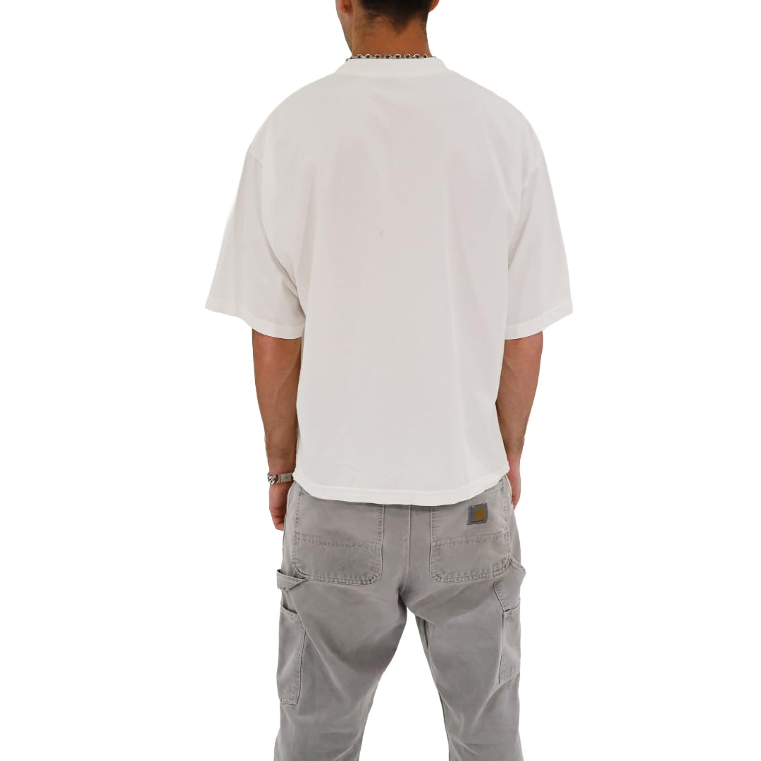 Men's Casual Oversized Heavyweight Drop Shoulder Garment Dye T-Shirt Tee Short Sleeve