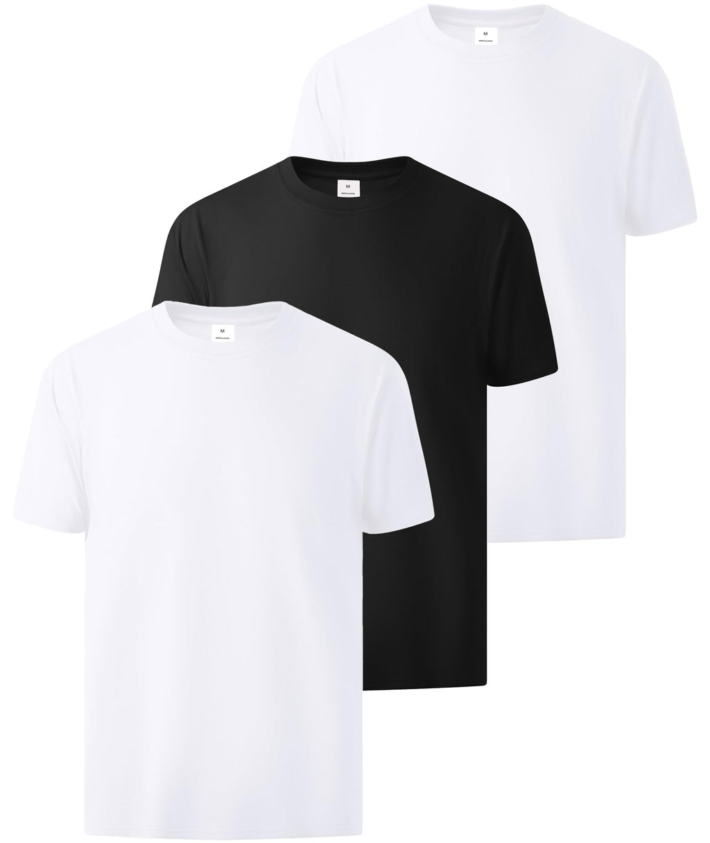 ZITY 3 Pack Men's T-Shirts Cotton Crew Neck Basic Tee Short Sleeve Soft Casual Shirts Summer Tops