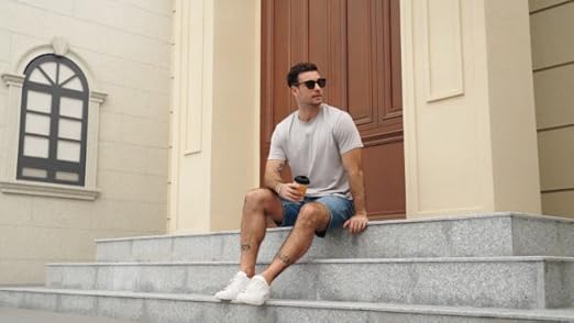 Runcati Mens Short Sleeve T-Shirts Crew Neck Casual Shirt Summer Classic Basic Lightweight Fashion Tees