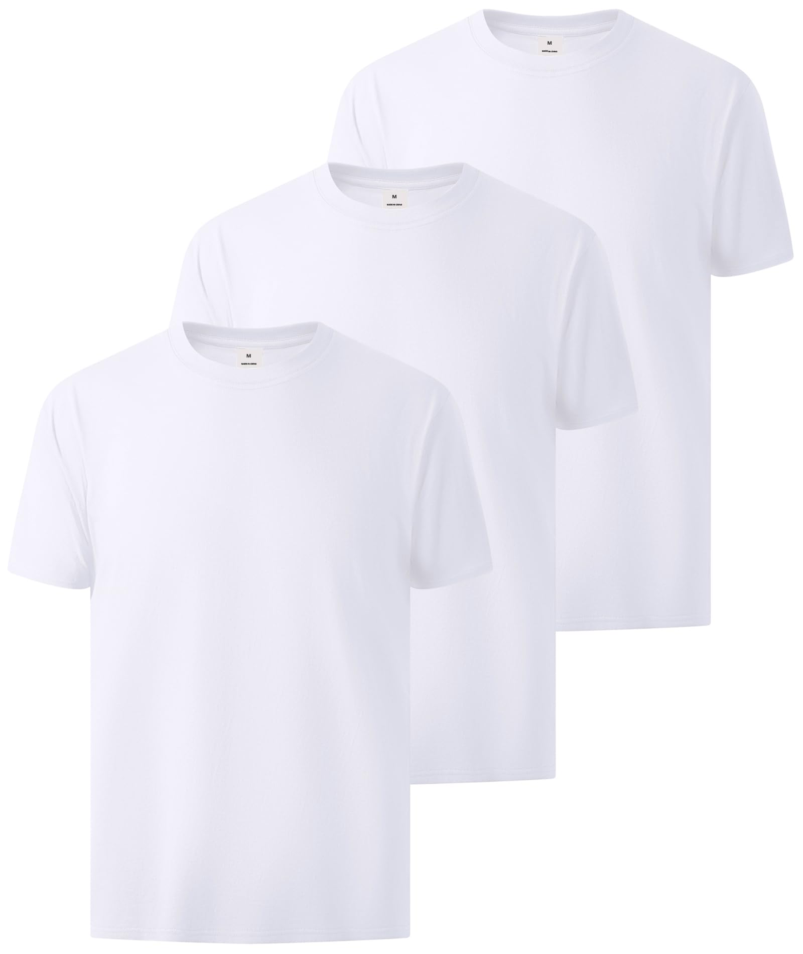 ZITY 3 Pack Men's T-Shirts Cotton Crew Neck Basic Tee Short Sleeve Soft Casual Shirts Summer Tops