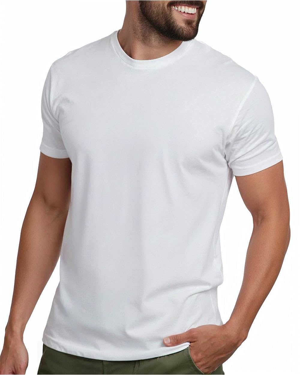 COOFANDY Men's T Shirt Short Sleeve Cotton Blend T-Shirts Crew Neck Casual Summer Basic Tee Shirts