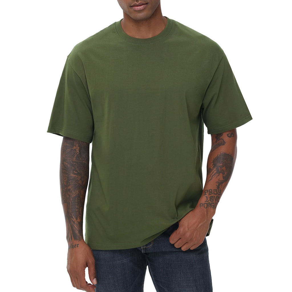 KEEPSHOWING Mens Cotton T Shirts Short Sleeve Crew Neck Basic T-Shirt Essentials Crewneck Cotton T-Shirts Tees for Men
