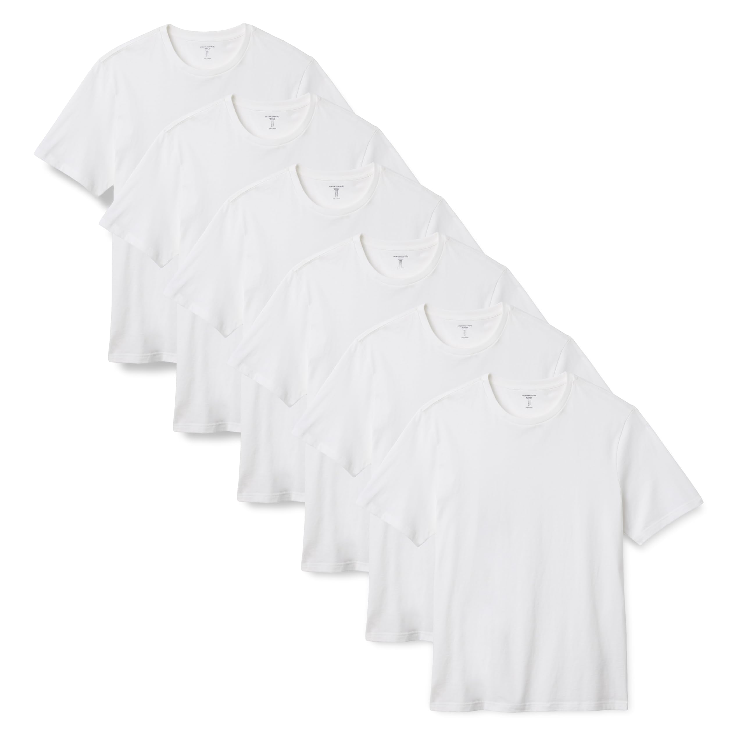 Amazon Essentials Men's Regular-Fit Short-Sleeve T-Shirt, Pack of 6