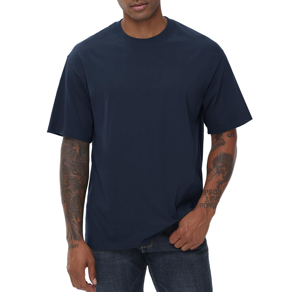 KEEPSHOWING Mens Cotton T Shirts Short Sleeve Crew Neck Basic T-Shirt Essentials Crewneck Cotton T-Shirts Tees for Men