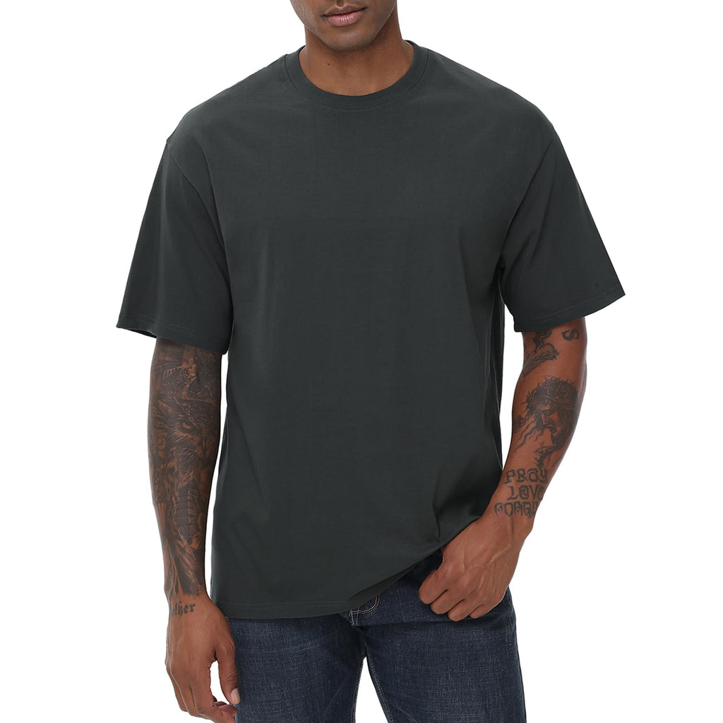 KEEPSHOWING Mens Cotton T Shirts Short Sleeve Crew Neck Basic T-Shirt Essentials Crewneck Cotton T-Shirts Tees for Men
