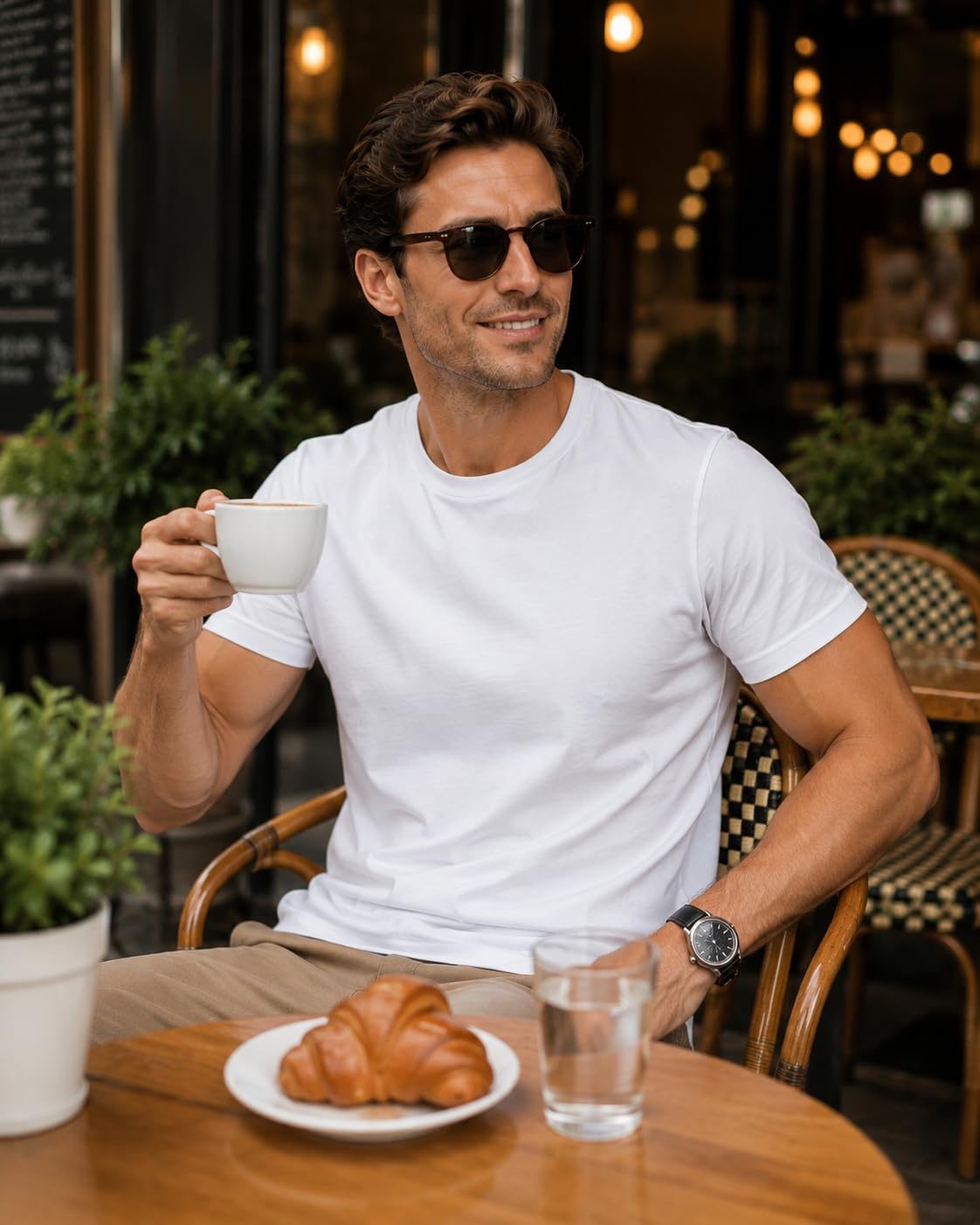 Men's Essential 100% Cotton Crew Neck T-Shirt - Plain, Short Sleeve, Regular Fit, Premium, Super Soft, Classic Everyday Wear