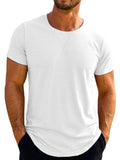 Runcati Mens Short Sleeve T-Shirts Crew Neck Casual Shirt Summer Classic Basic Lightweight Fashion Tees