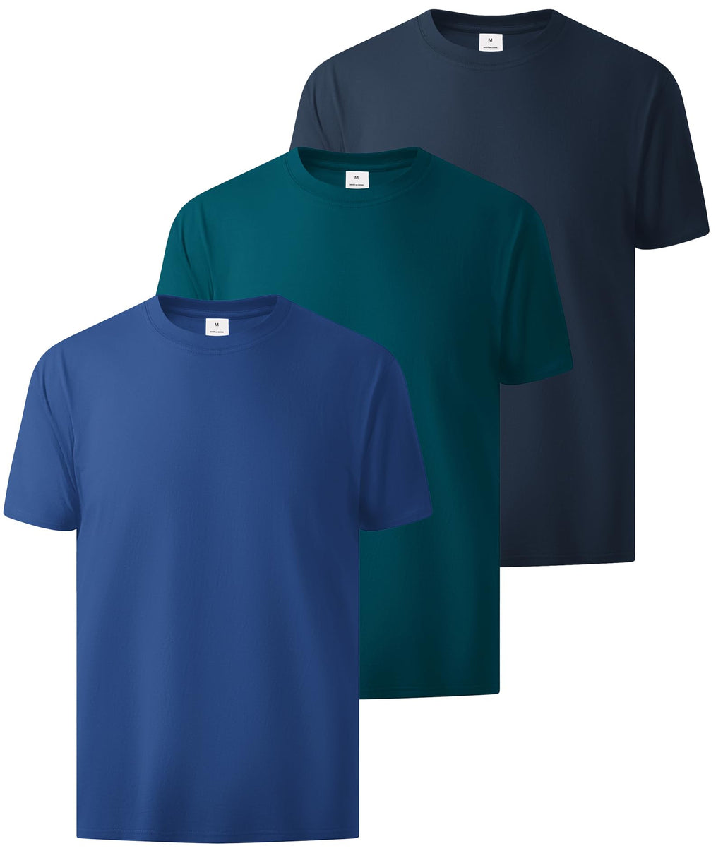 ZITY 3 Pack Men's T-Shirts Cotton Crew Neck Basic Tee Short Sleeve Soft Casual Shirts Summer Tops