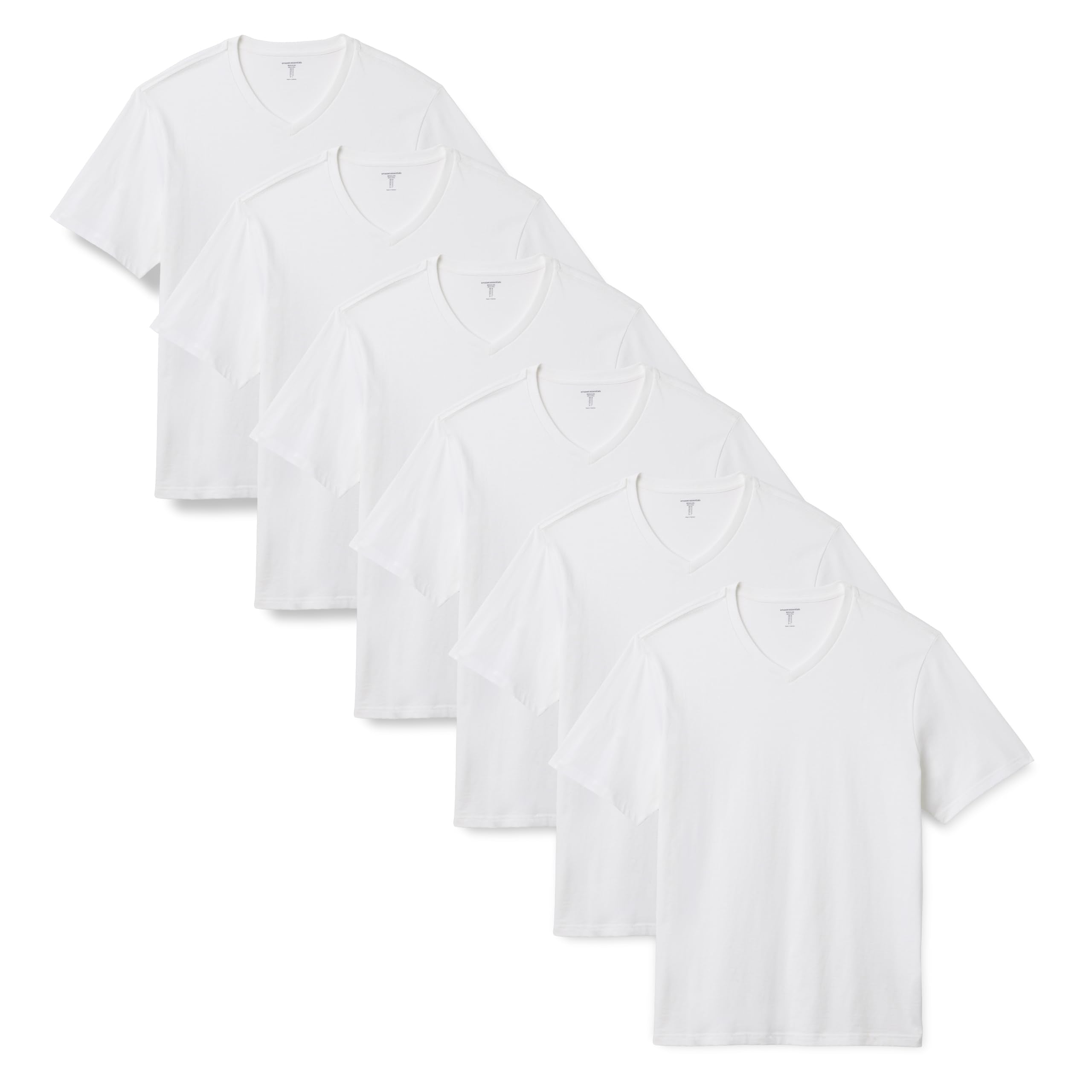 Amazon Essentials Men's Regular-Fit Short-Sleeve T-Shirt, Pack of 6