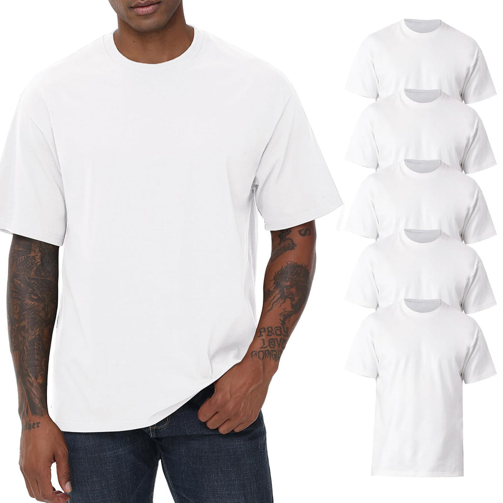 KEEPSHOWING Mens Cotton T Shirts Short Sleeve Crew Neck Basic T-Shirt Essentials Crewneck Cotton T-Shirts Tees for Men