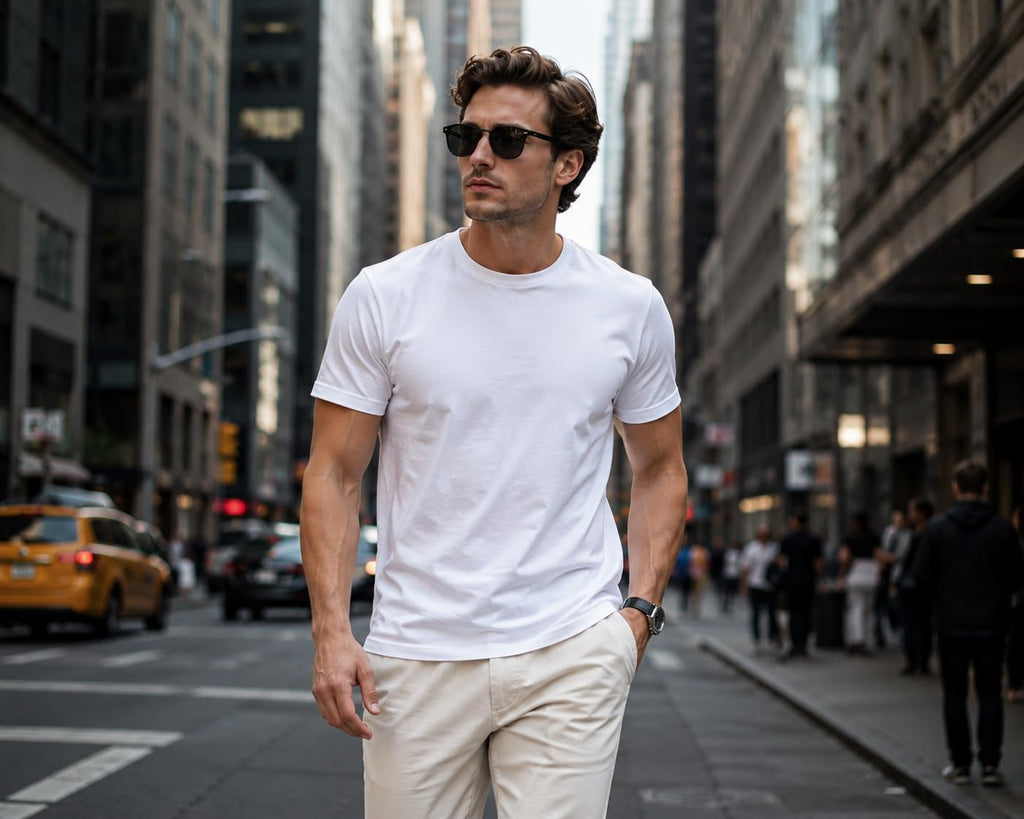 Men's Essential 100% Cotton Crew Neck T-Shirt - Plain, Short Sleeve, Regular Fit, Premium, Super Soft, Classic Everyday Wear