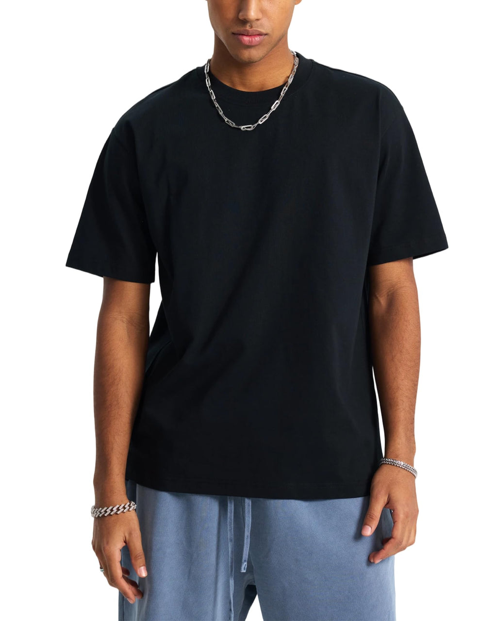 Men's Cotton T-Shirt Short Sleeve Crew Neck Soft Plain Tee for Men Casual Daily Wear Tshirts S-3XL