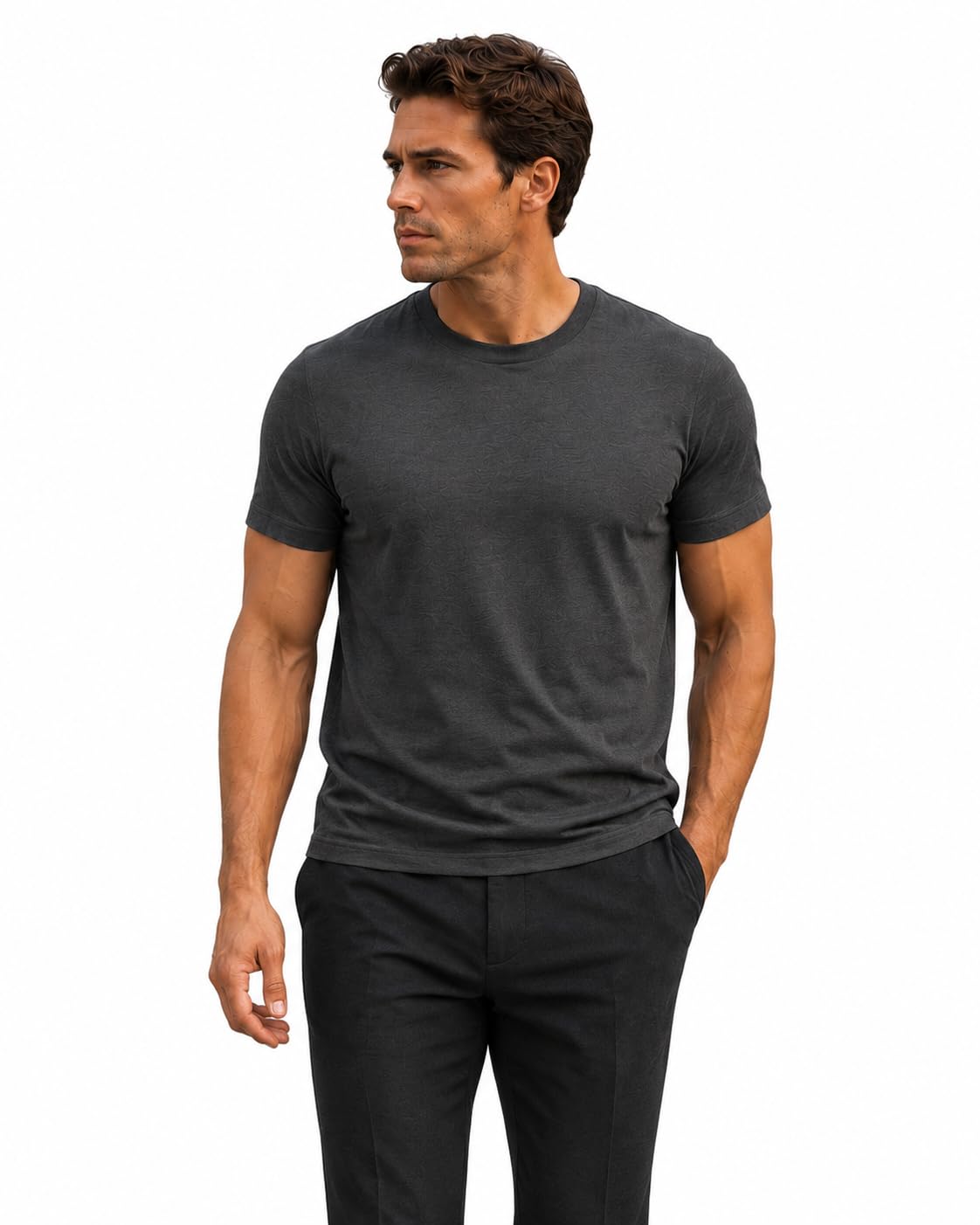 Men's Essential 100% Cotton Crew Neck T-Shirt - Plain, Short Sleeve, Regular Fit, Premium, Super Soft, Classic Everyday Wear
