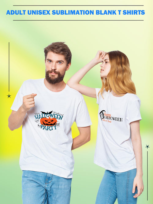 6 Pcs Adult Heat Transfer T Shirts Plain White Basic Shirts Bulk Blank Crew Neck Short Sleeve T-Shirt for Men Women