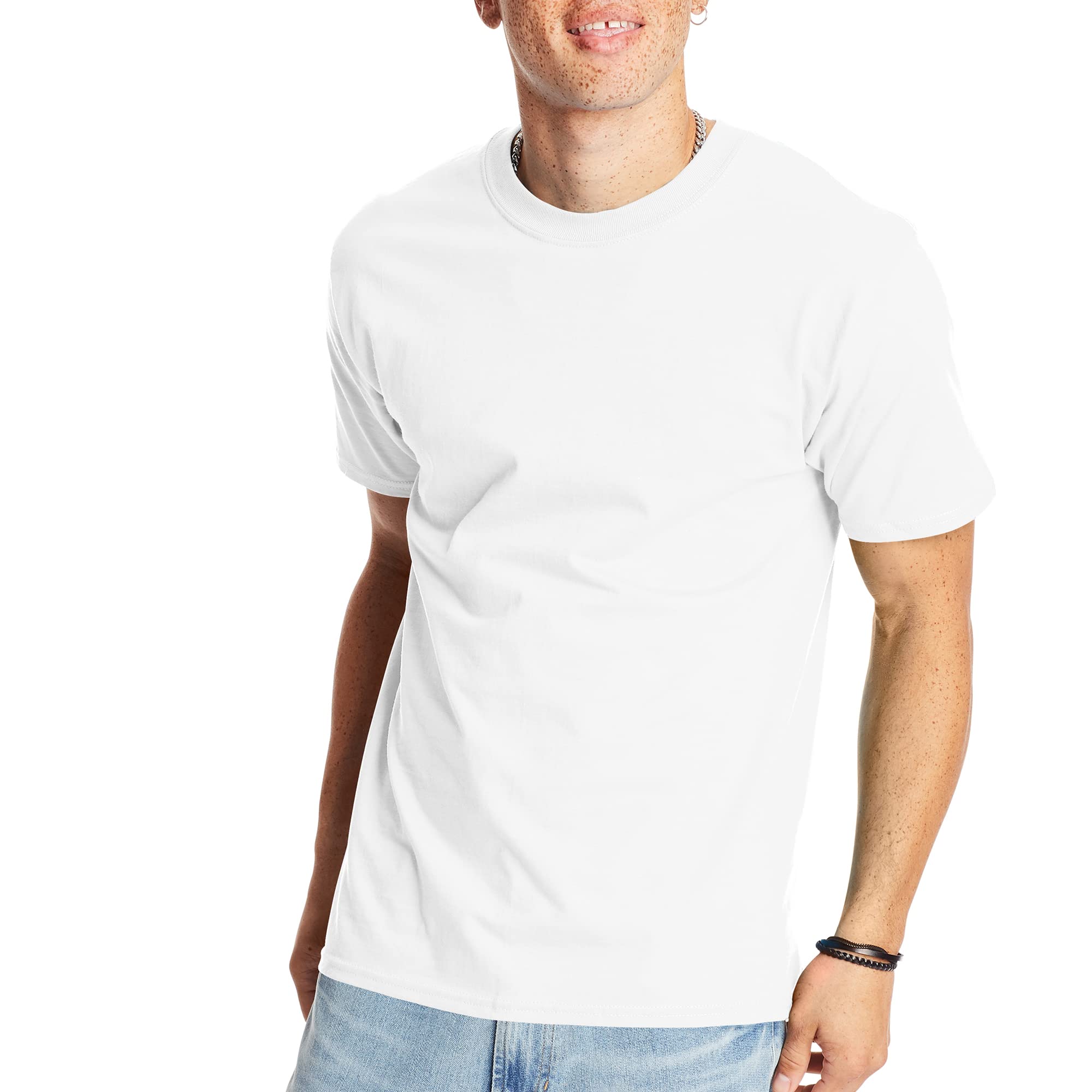 KEEPSHOWING Mens Cotton T Shirts Short Sleeve Crew Neck Basic T-Shirt Essentials Crewneck Cotton T-Shirts Tees for Men