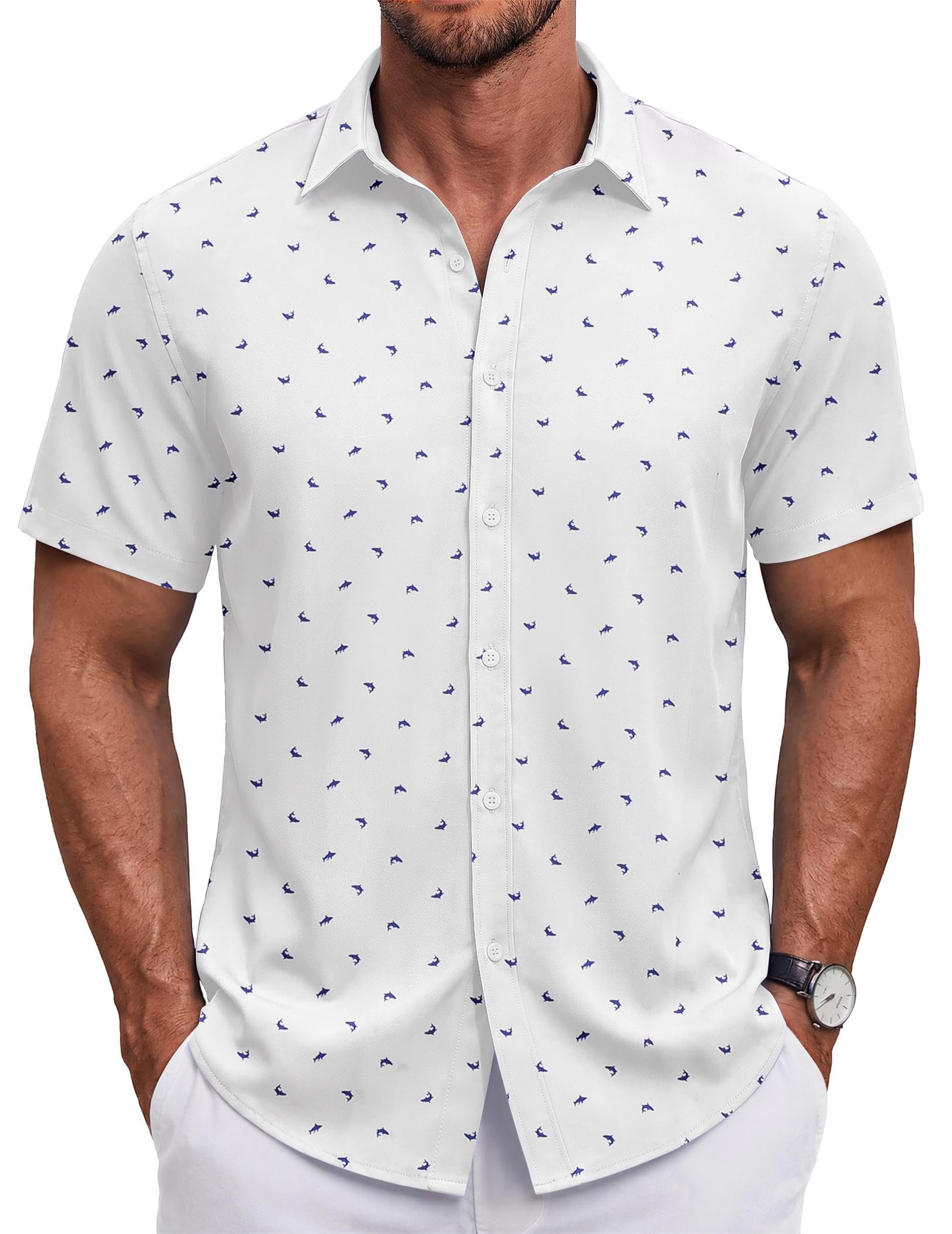 COOFANDY Men's T Shirt Short Sleeve Cotton Blend T-Shirts Crew Neck Casual Summer Basic Tee Shirts