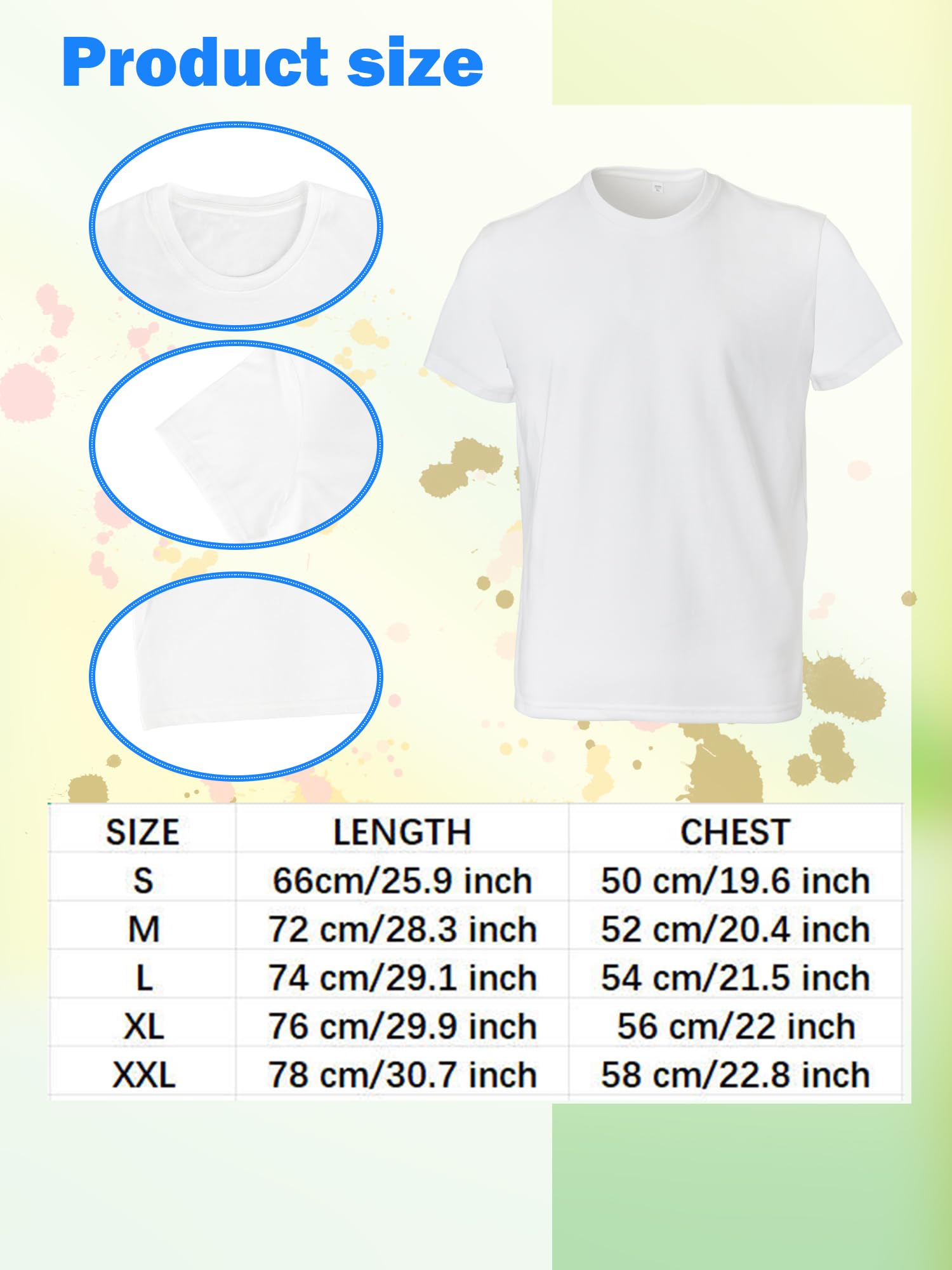 6 Pcs Adult Heat Transfer T Shirts Plain White Basic Shirts Bulk Blank Crew Neck Short Sleeve T-Shirt for Men Women
