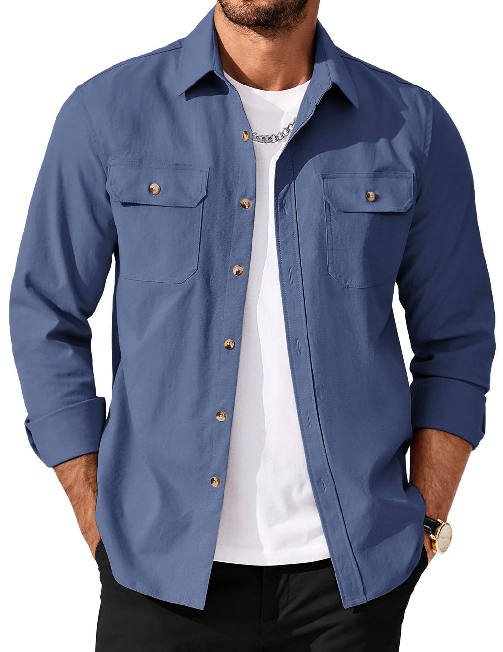 COOFANDY Men's T Shirt Short Sleeve Cotton Blend T-Shirts Crew Neck Casual Summer Basic Tee Shirts