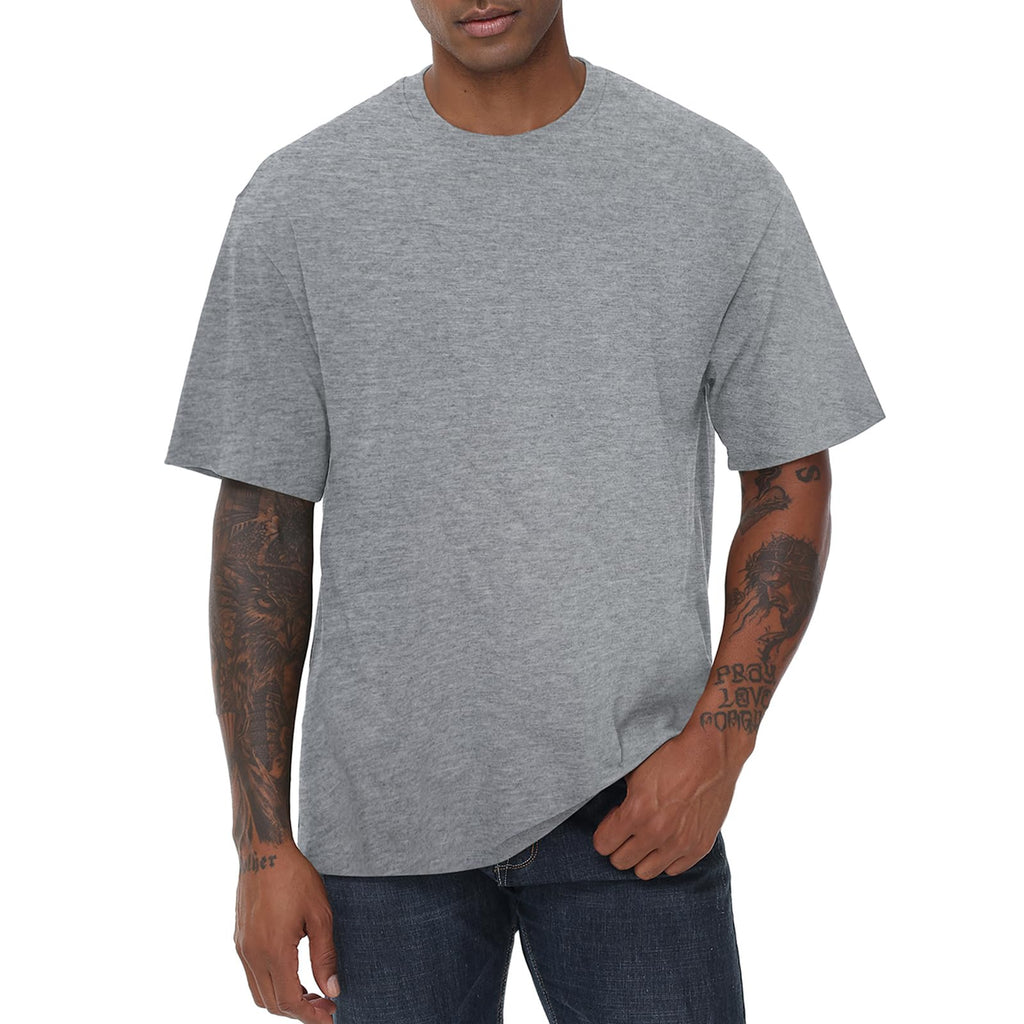 KEEPSHOWING Mens Cotton T Shirts Short Sleeve Crew Neck Basic T-Shirt Essentials Crewneck Cotton T-Shirts Tees for Men