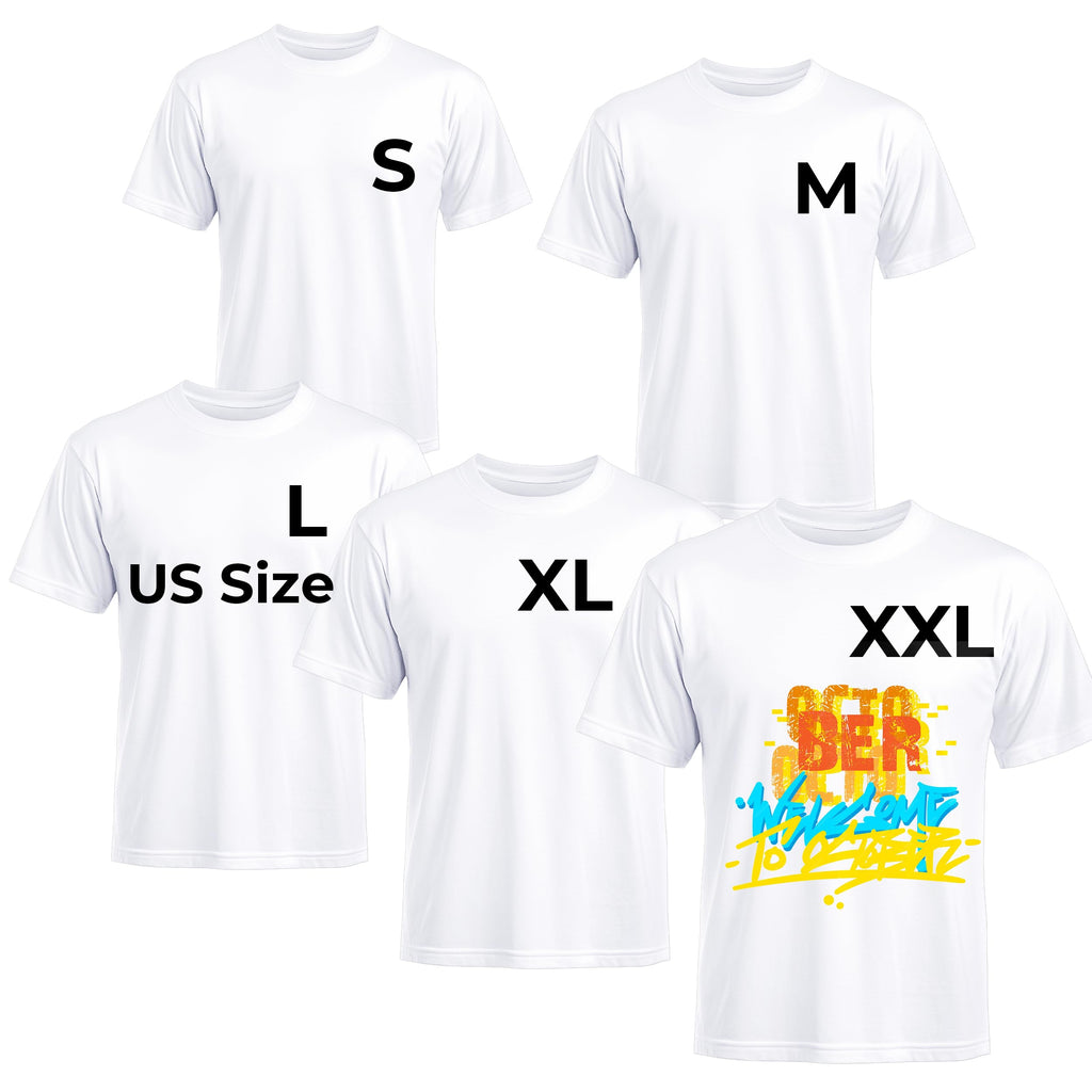 6 Pcs Adult Heat Transfer T Shirts Plain White Basic Shirts Bulk Blank Crew Neck Short Sleeve T-Shirt for Men Women