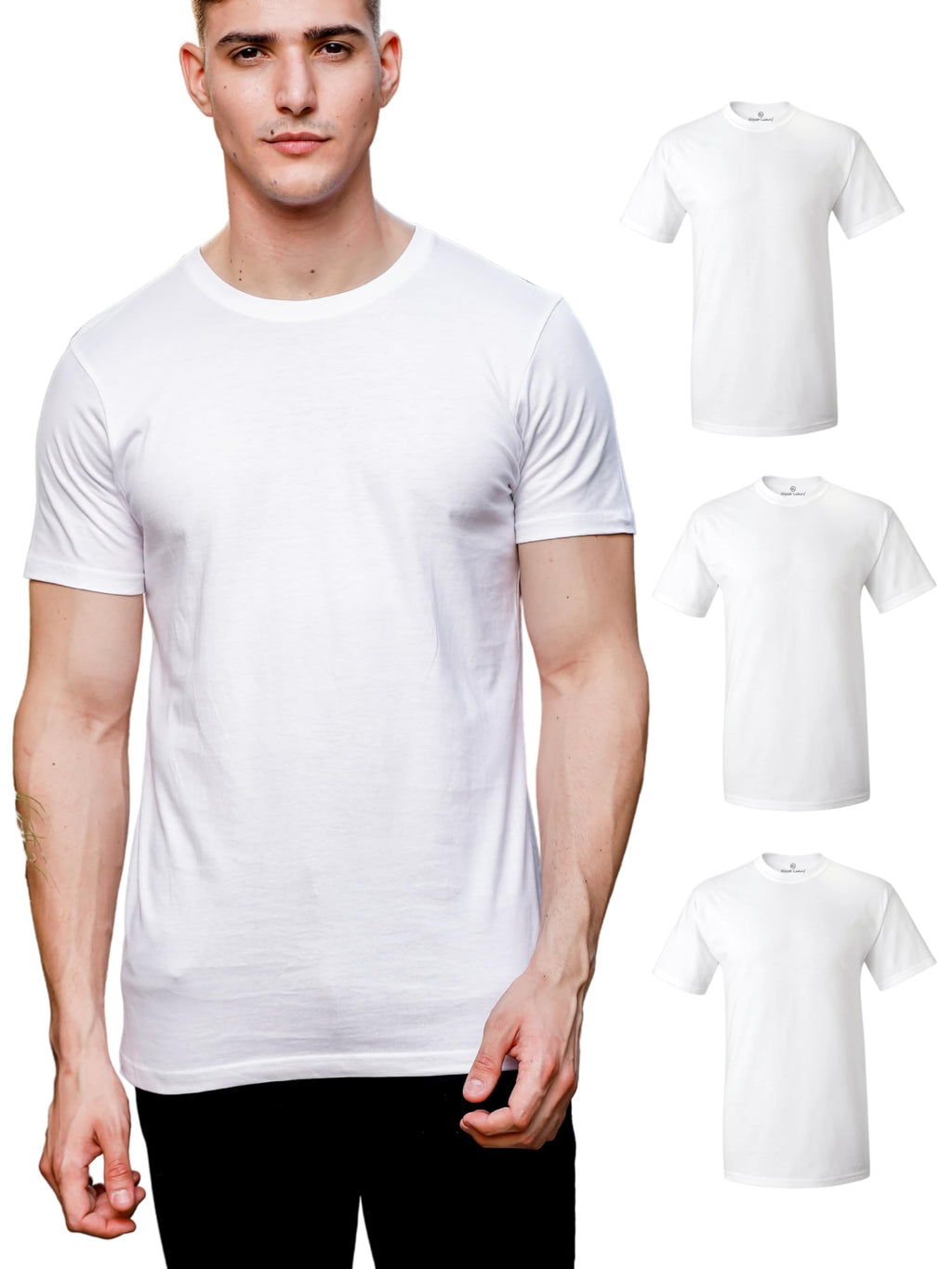 ZITY 3 Pack Men's T-Shirts Cotton Crew Neck Basic Tee Short Sleeve Soft Casual Shirts Summer Tops