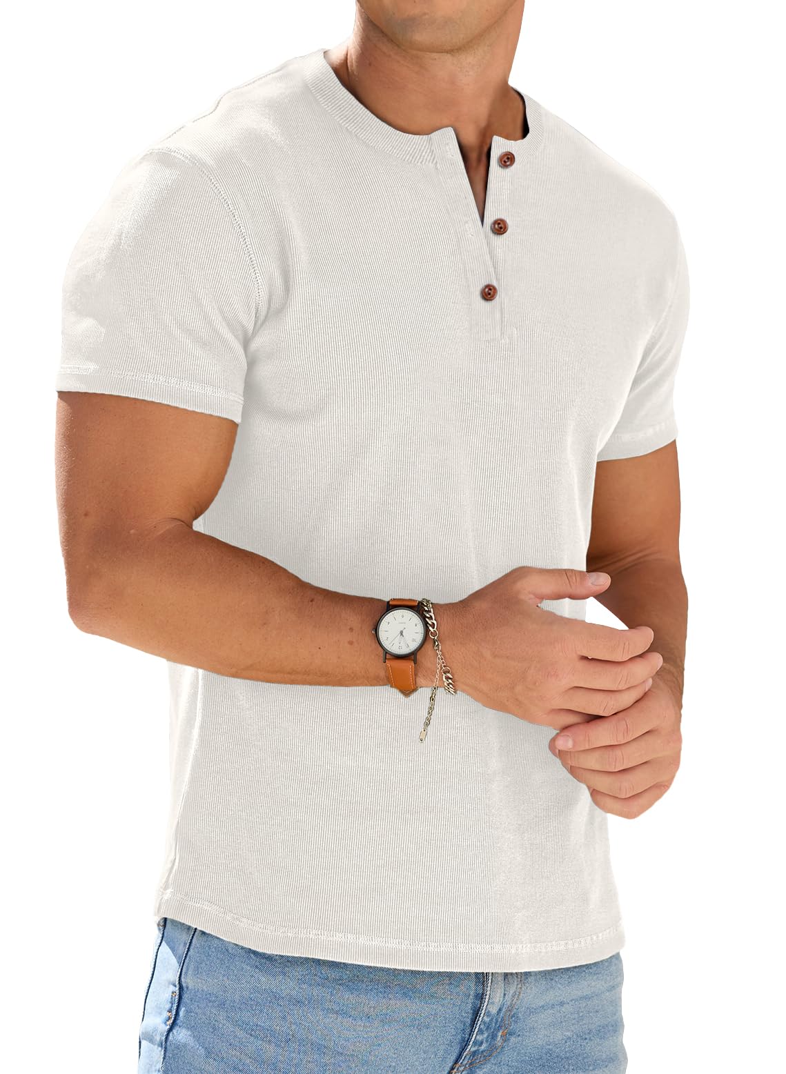 COOFANDY Men's T Shirt Short Sleeve Cotton Blend T-Shirts Crew Neck Casual Summer Basic Tee Shirts