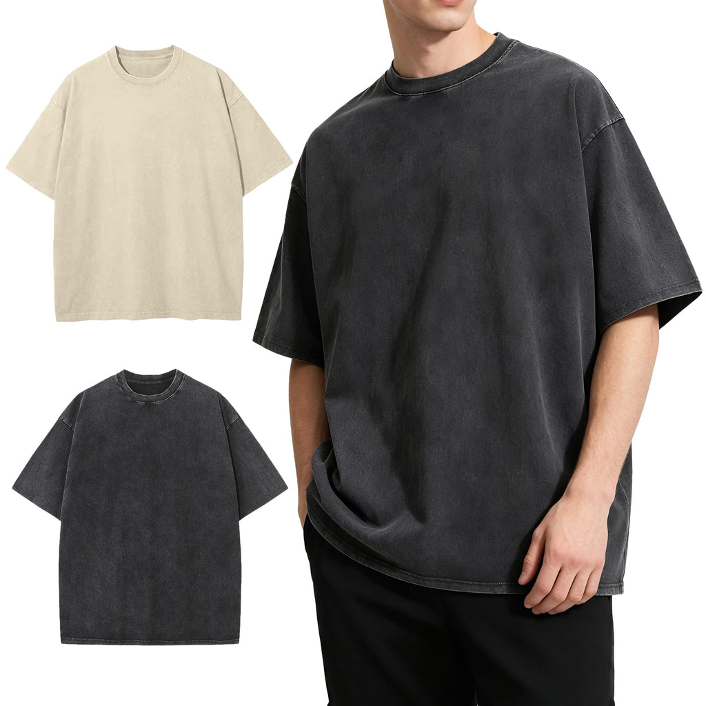 Men’s Heavyweight T-Shirt – Thick Premium Quality, Non See-Through, Slim Fit Crew Neck