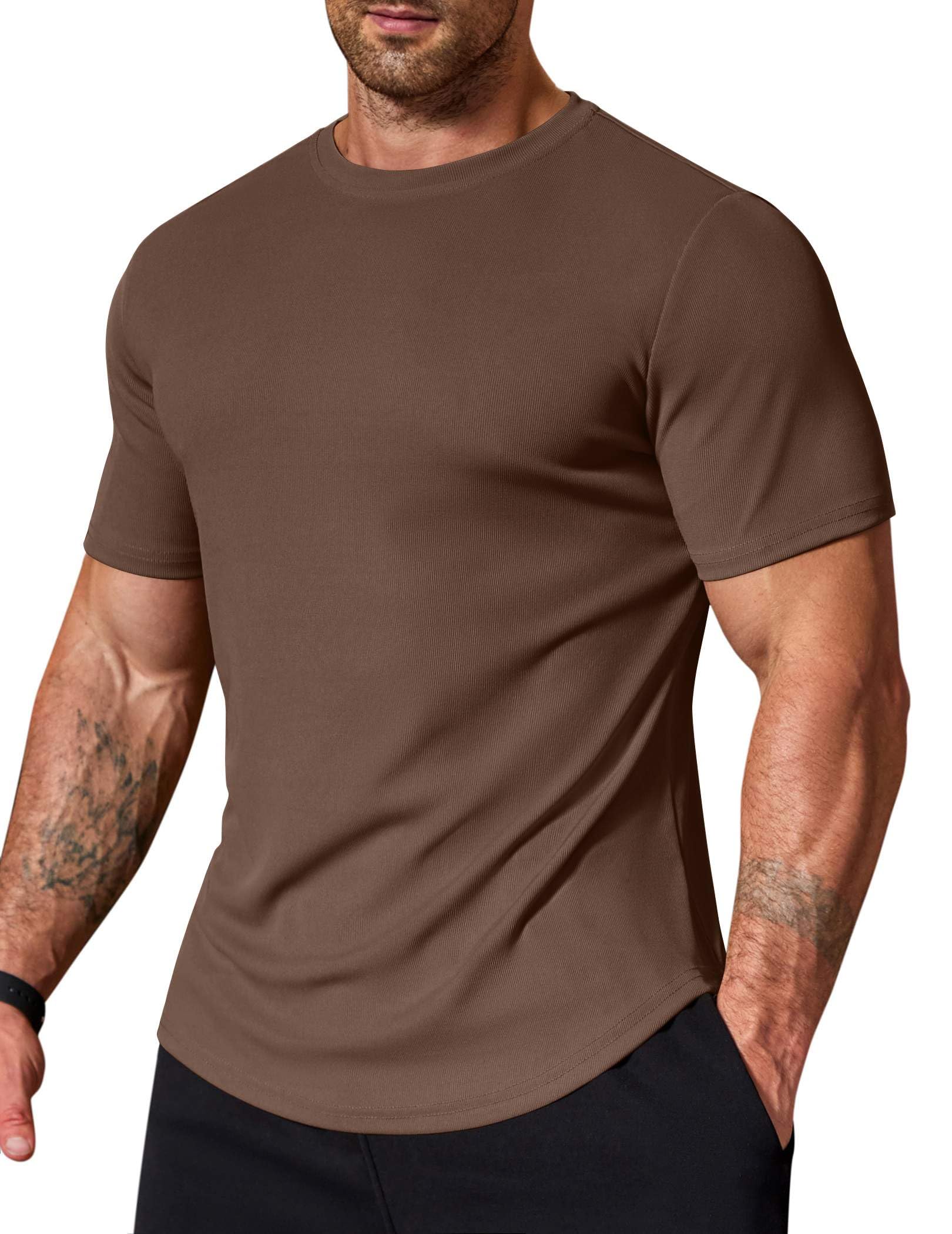 COOFANDY Men's T Shirt Short Sleeve Cotton Blend T-Shirts Crew Neck Casual Summer Basic Tee Shirts