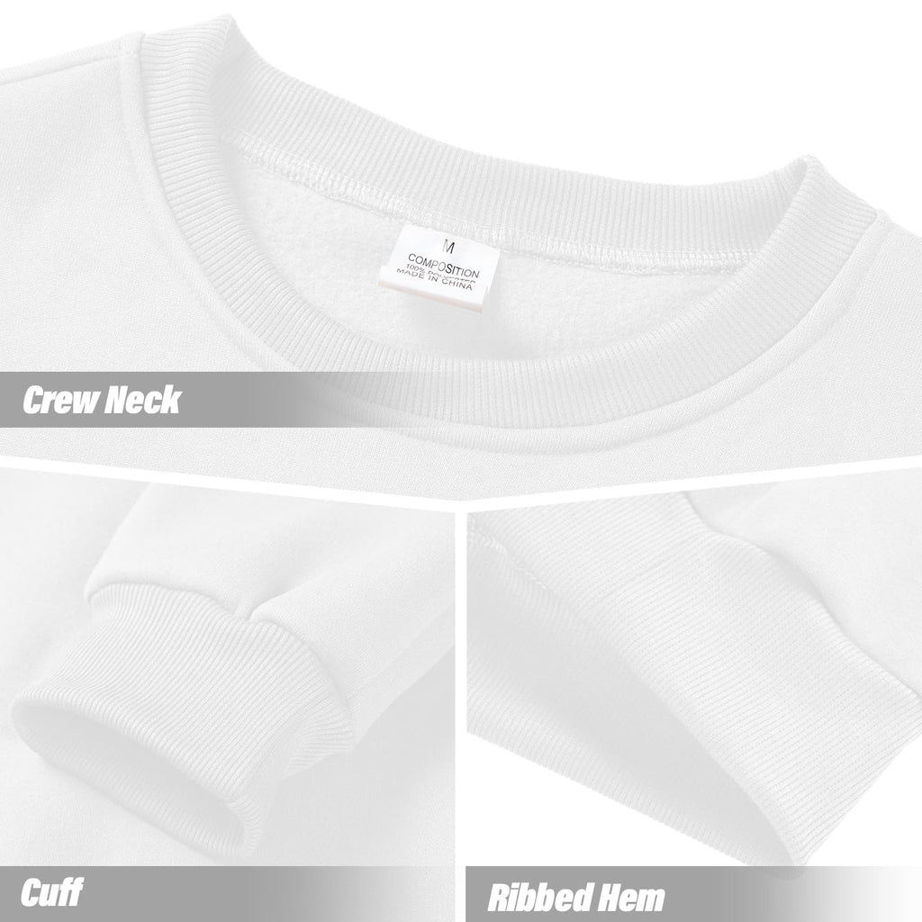 Mens Crewneck Sweatshirts Casual Fleece Pullover Sweatshirt Long Sleeve Basic Sweat Shirts