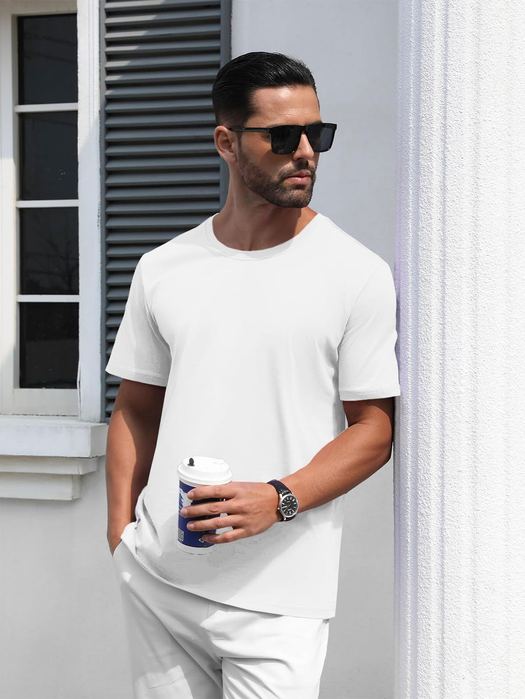 MAGNIVIT Men's Shirts Short Sleeve Cotton T-Shirt Crew Neck Light Tees Classic Basic Casual Tops Plain Soft Shirt
