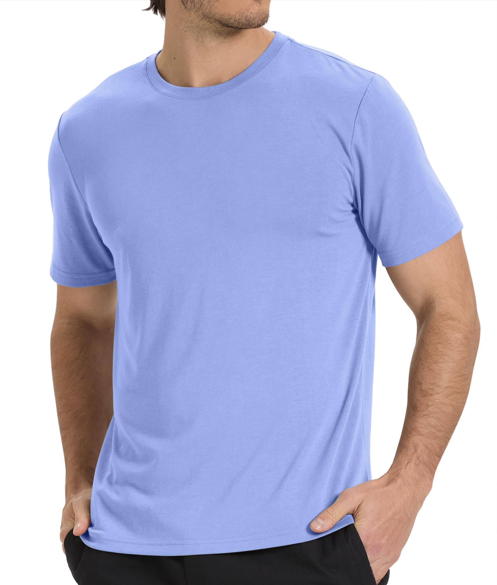 MAGNIVIT Men's Shirts Short Sleeve Cotton T-Shirt Crew Neck Light Tees Classic Basic Casual Tops Plain Soft Shirt