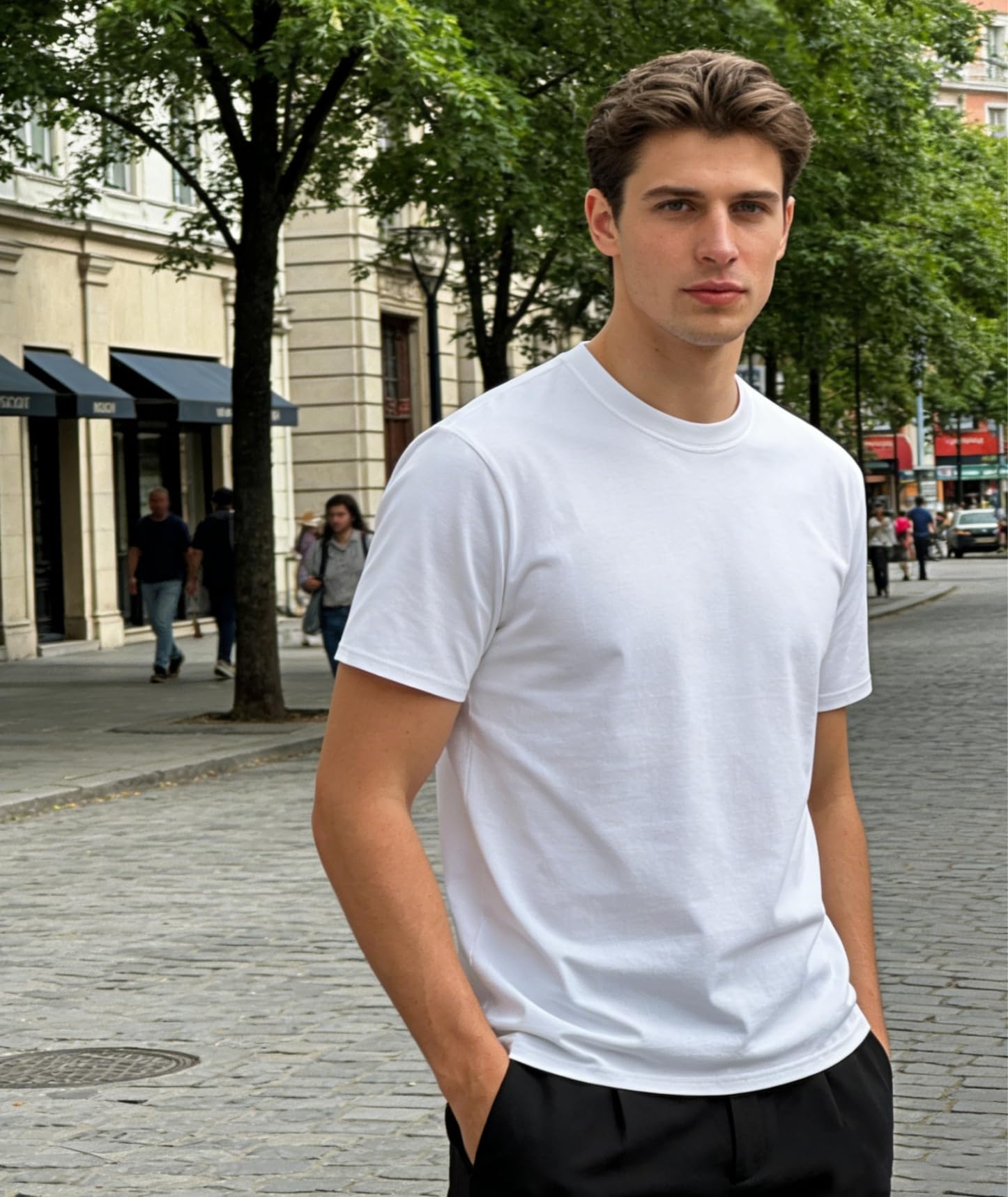 ZITY 3 Pack Men's T-Shirts Cotton Crew Neck Basic Tee Short Sleeve Soft Casual Shirts Summer Tops
