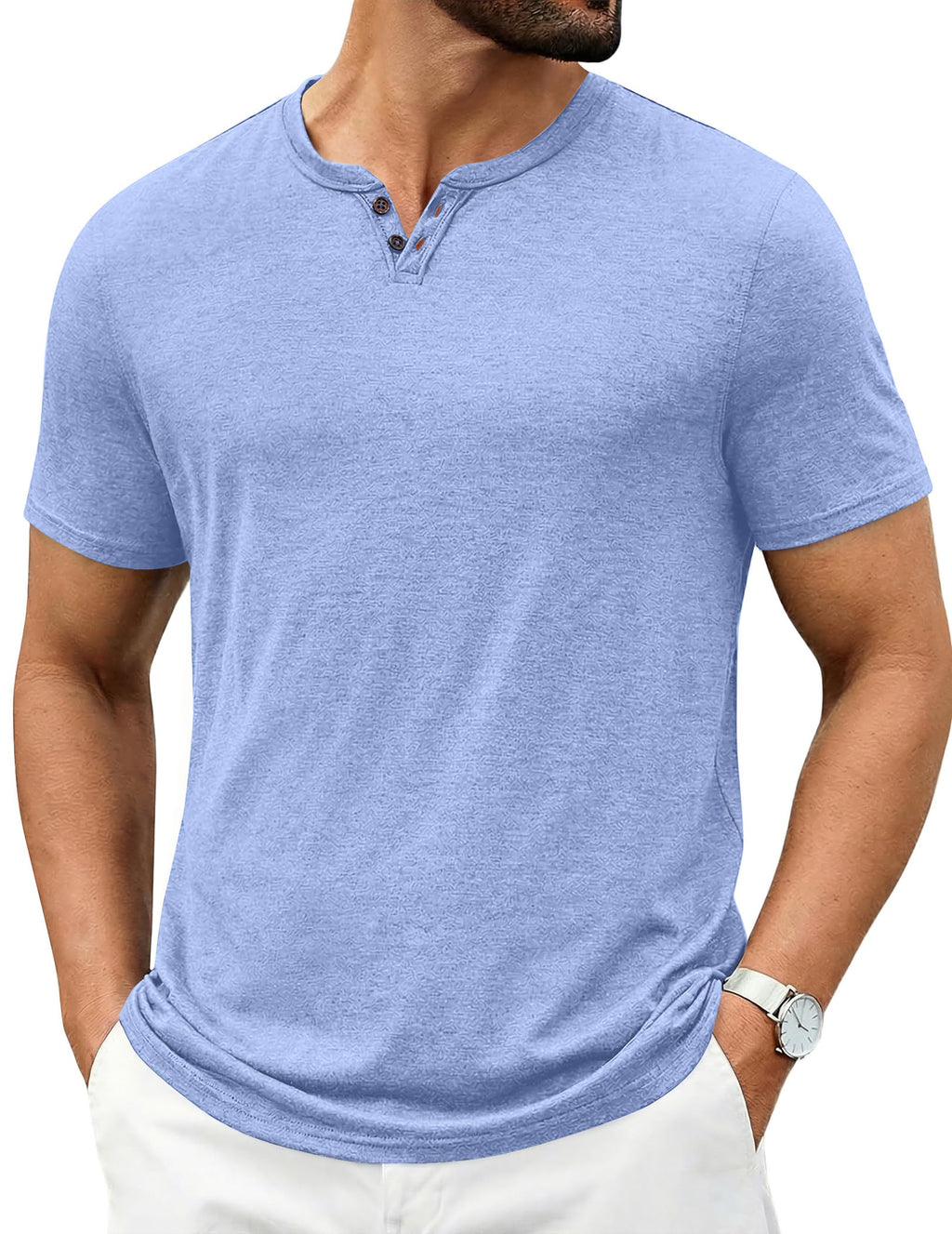 COOFANDY Men's T Shirt Short Sleeve Cotton Blend T-Shirts Crew Neck Casual Summer Basic Tee Shirts