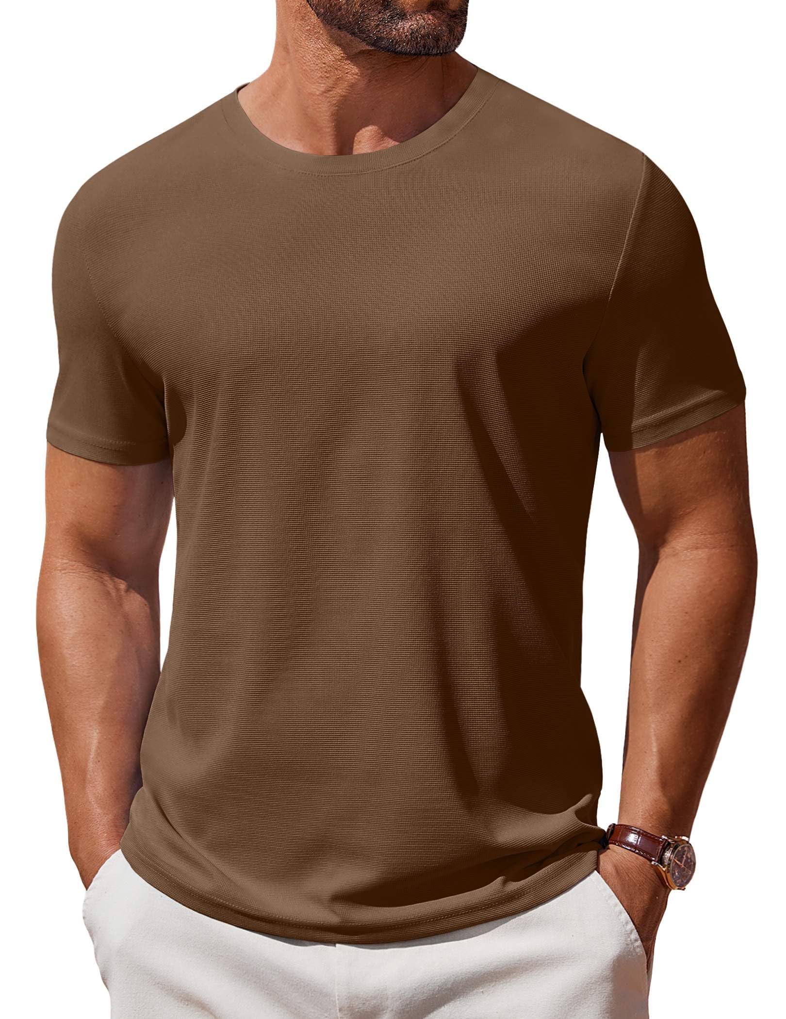 COOFANDY Men's T Shirt Short Sleeve Cotton Blend T-Shirts Crew Neck Casual Summer Basic Tee Shirts