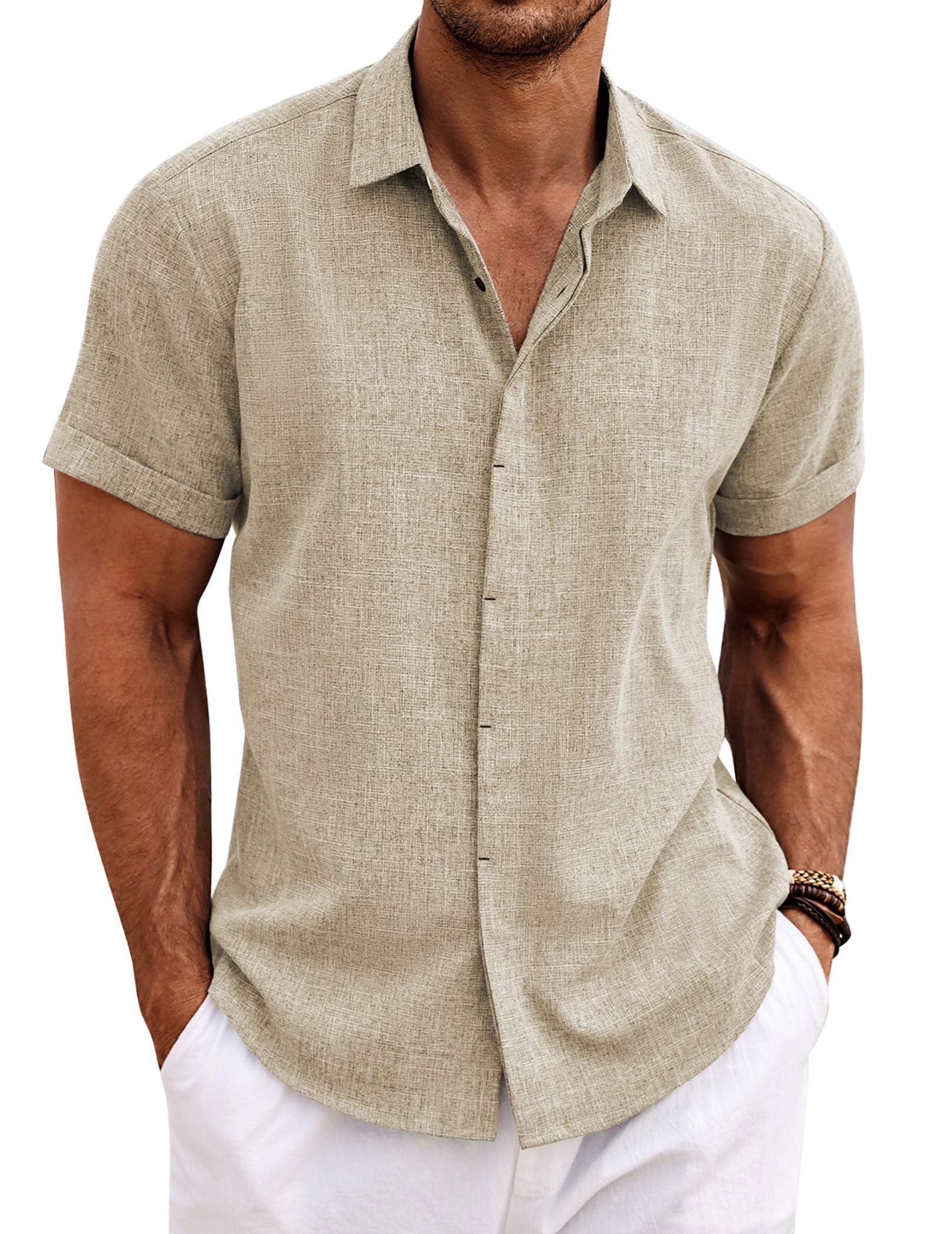 COOFANDY Men's T Shirt Short Sleeve Cotton Blend T-Shirts Crew Neck Casual Summer Basic Tee Shirts