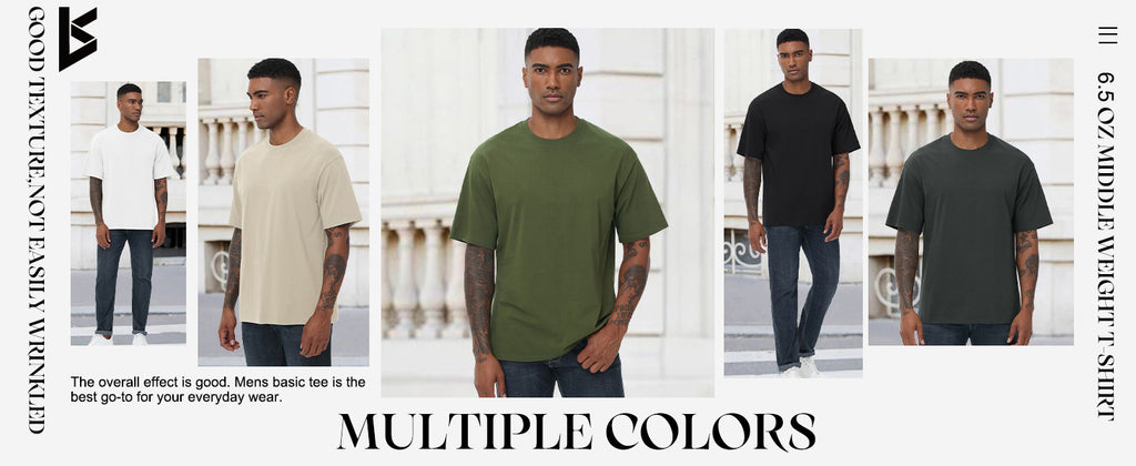 KEEPSHOWING Mens Cotton T Shirts Short Sleeve Crew Neck Basic T-Shirt Essentials Crewneck Cotton T-Shirts Tees for Men