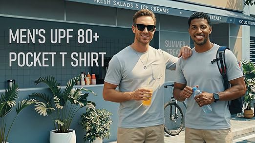 TACVASEN Men's Pocket T-Shirt UPF 80+ Short Sleeve Soft Crew Neck Lightweight Tee Summer Casual Basic Plain Tshirts